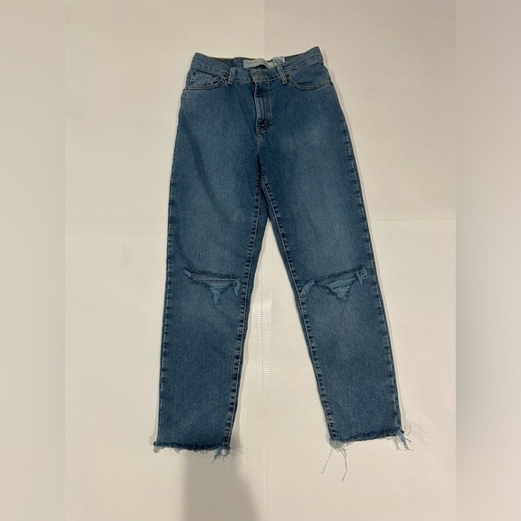 Levi’s 512 Classic Slim Taper Jeans Women’s 6 Short Distressed Raw Hem Medium - Picture 1 of 12